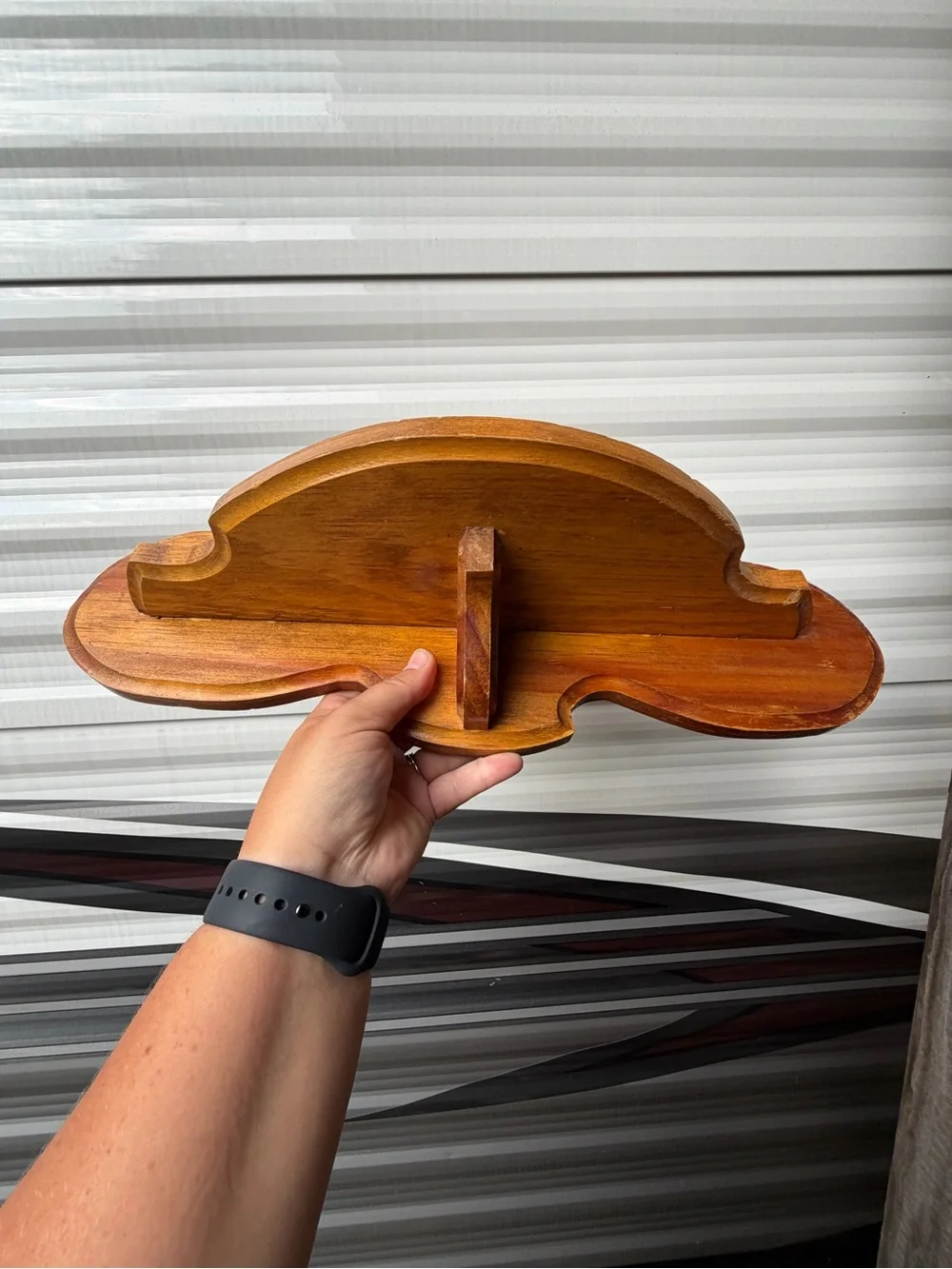 Vintage Handmade Wooden Wall Display Shelf cottage core or mcm